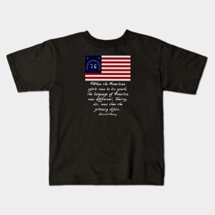 Patrick Henry Quote Flag Tee V. 3 Kids T-Shirt